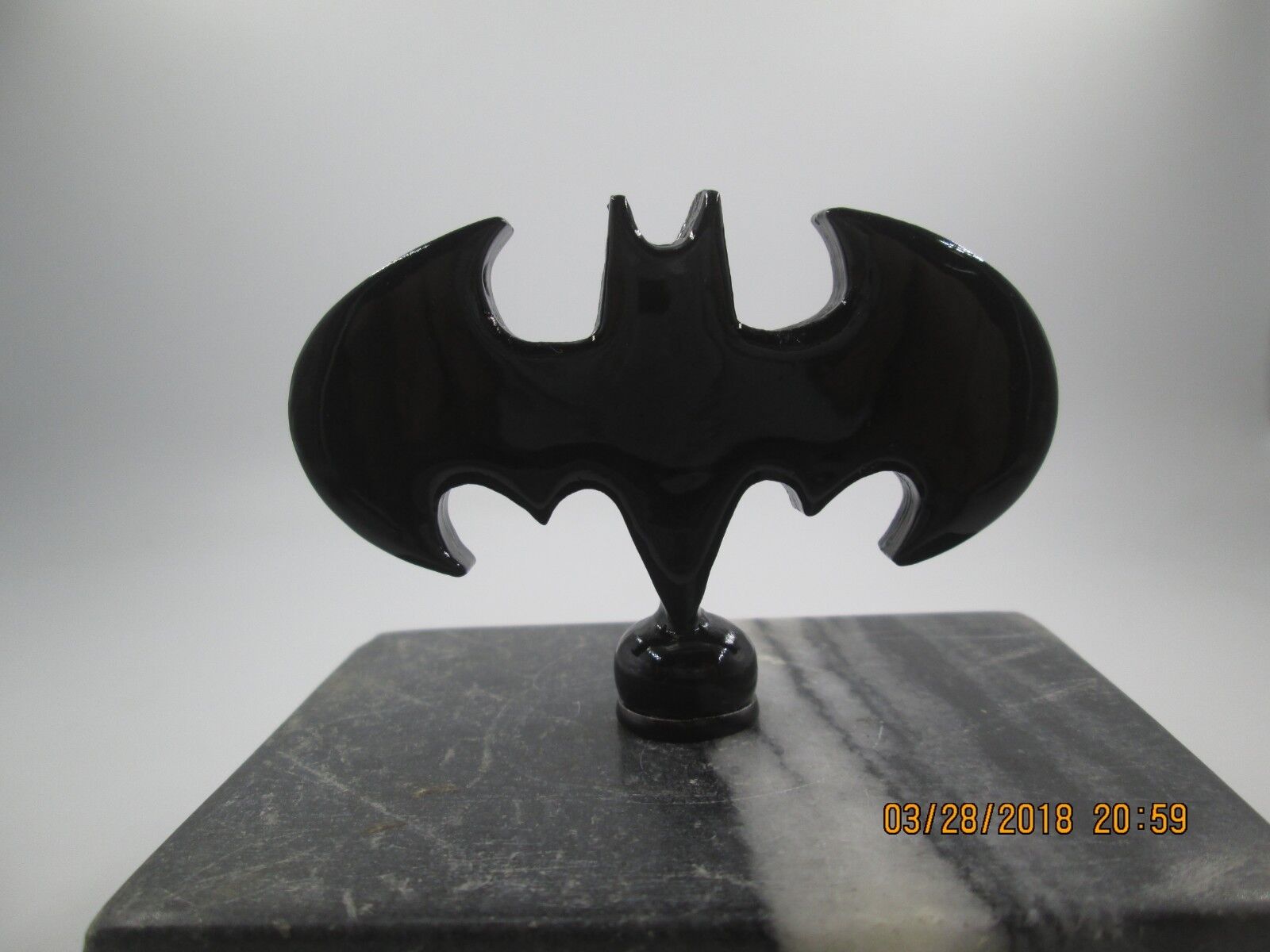 batman gotham city  ratrod car hood ornament painted black