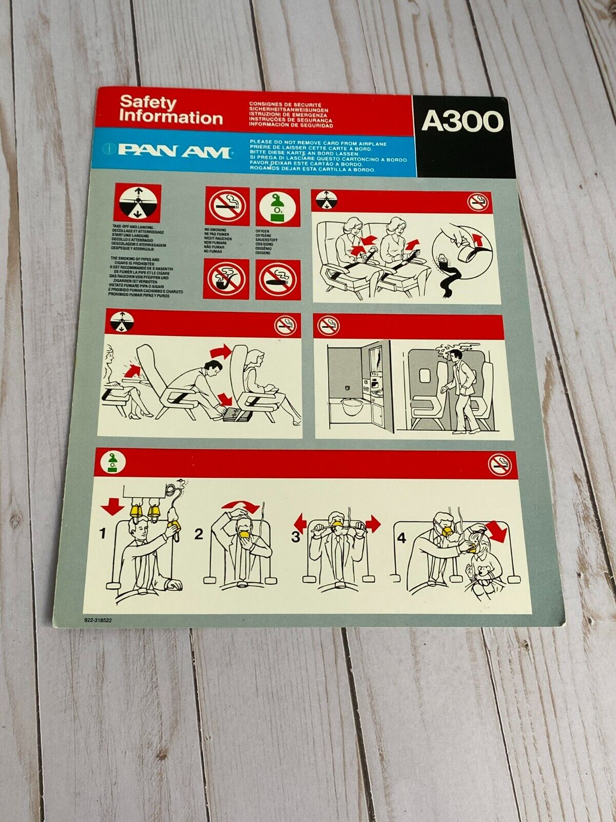PAN AM Airbus A300 Safety Card