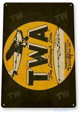 TWA AIRLINES 11 X 8  TIN SIGN AVIATION AIRPLANE AIRCRAFT RETRO LAX SKY HARBOR picture